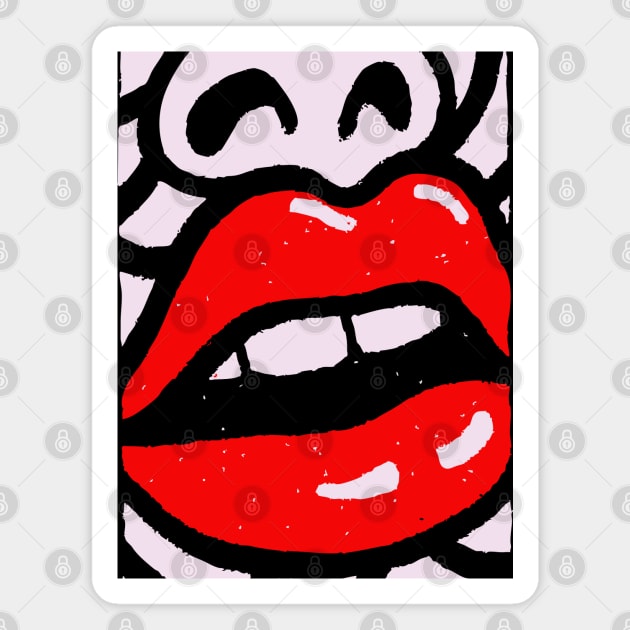 Bold Pop Art Lips | Retro Glamour Graphic Magnet by TuncGK
